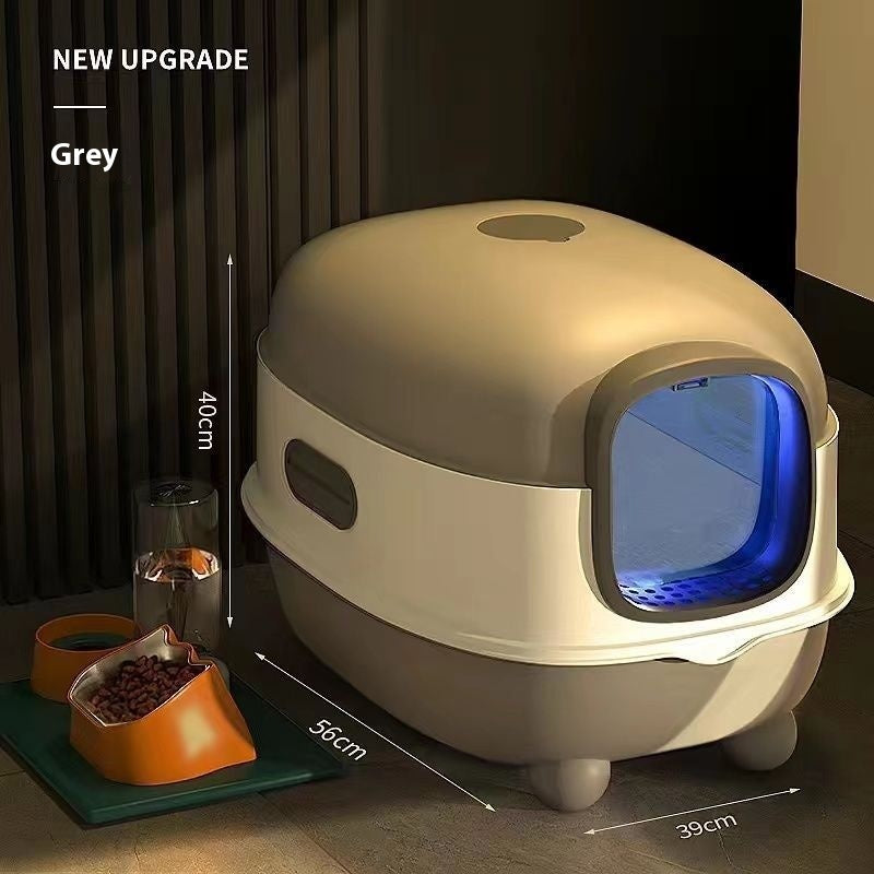 Fully Enclosed Oversized Litter Box with  UV Sterilization