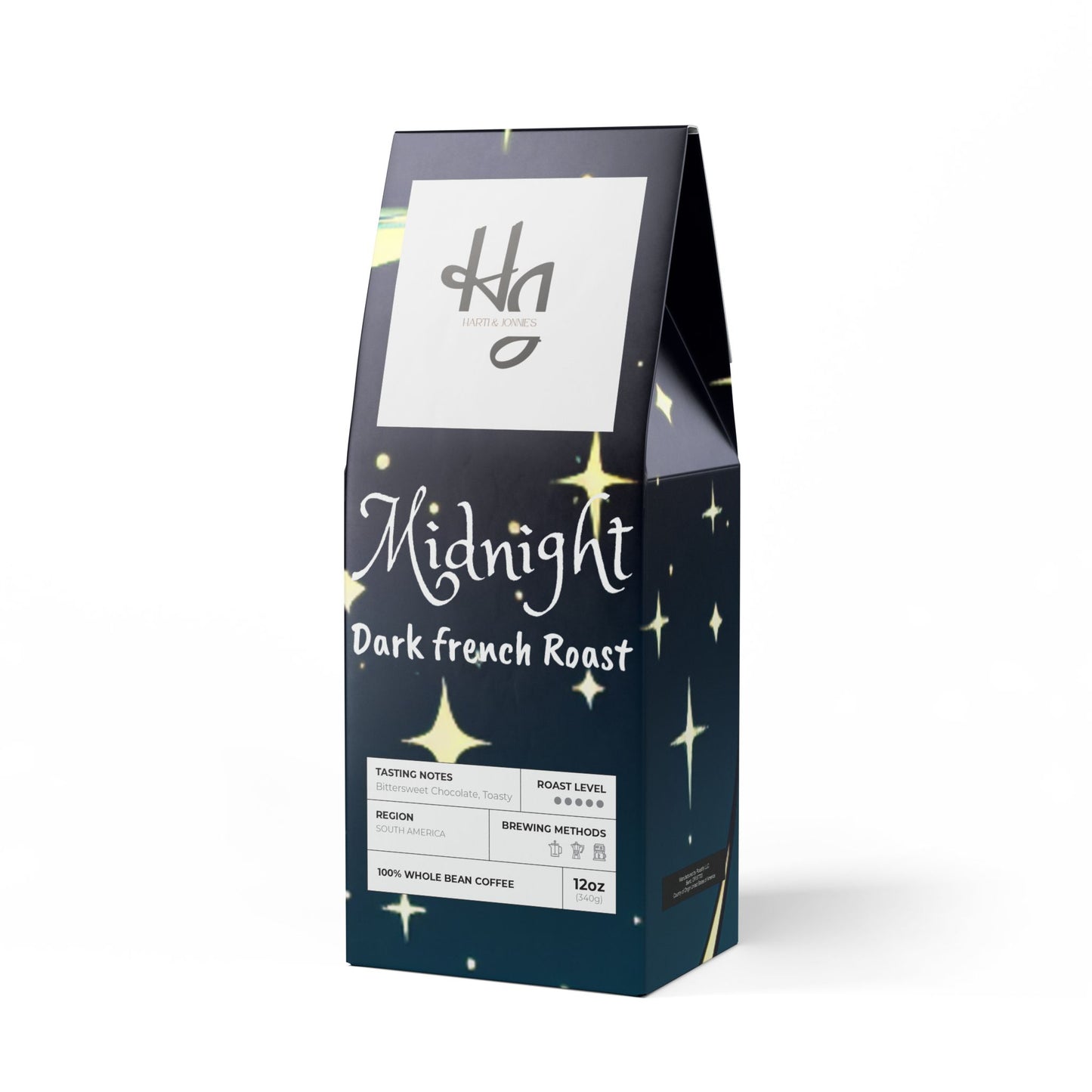 H&J Midnight Dark French Roast Bitterroot Coffee Blend (Whole Bean or Ground)