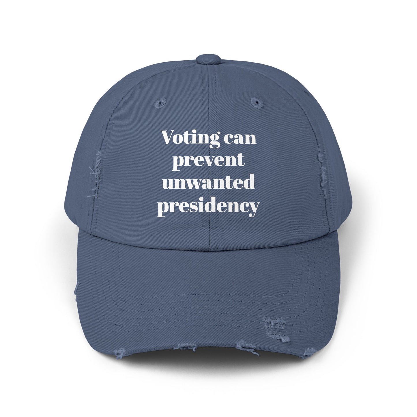 Unisex Distressed Cap "Voting..." Political Hat