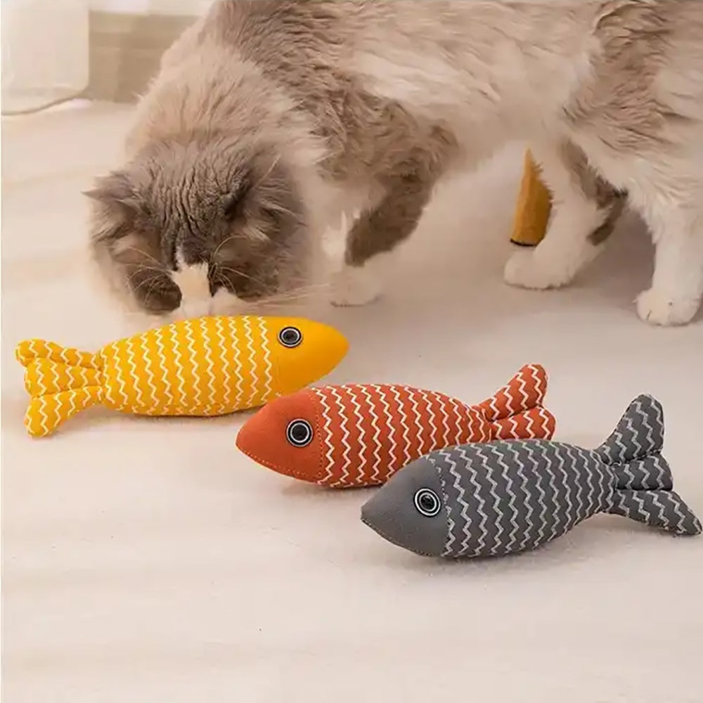 Burlap Fish Catnip Toys for Cats