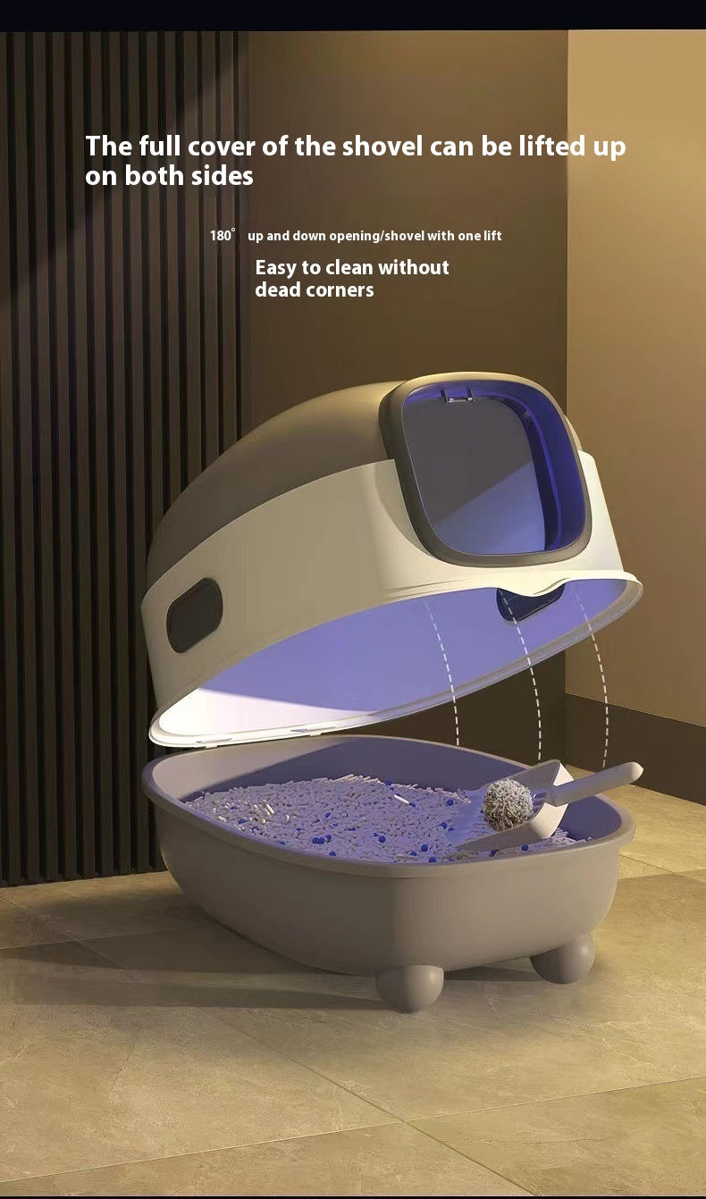 Fully Enclosed Oversized Litter Box with  UV Sterilization