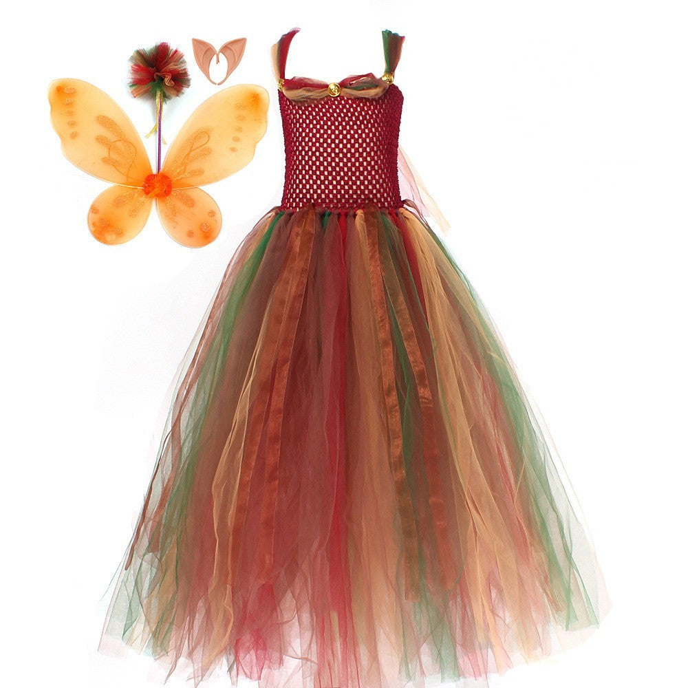 Fairy Princess Gauze Dress Full Skirt With or Without Wing set