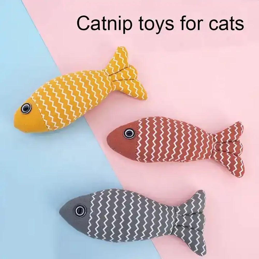 Burlap Fish Catnip Toys for Cats