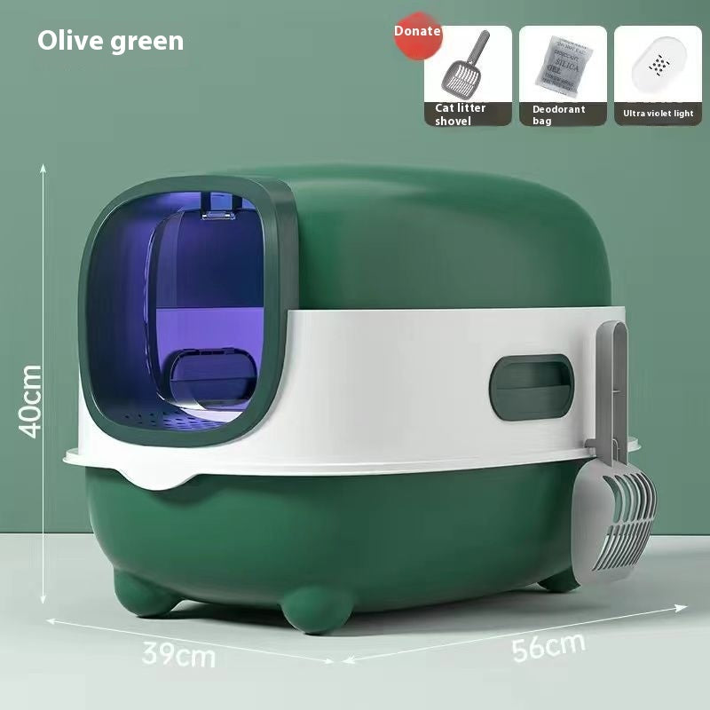 Fully Enclosed Oversized Litter Box with  UV Sterilization