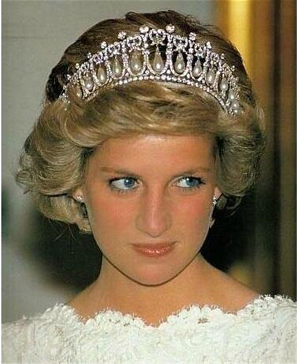 Pearl Water Drop Crown (Princess Diana Diadem Replica)