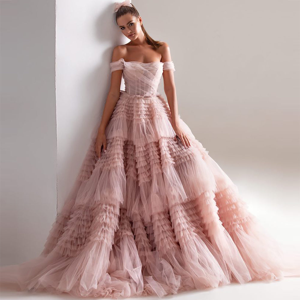 Mesh Layered Ball Gown