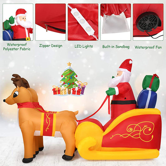 Christmas Inflatable Outdoor Decoration Elk Sleigh