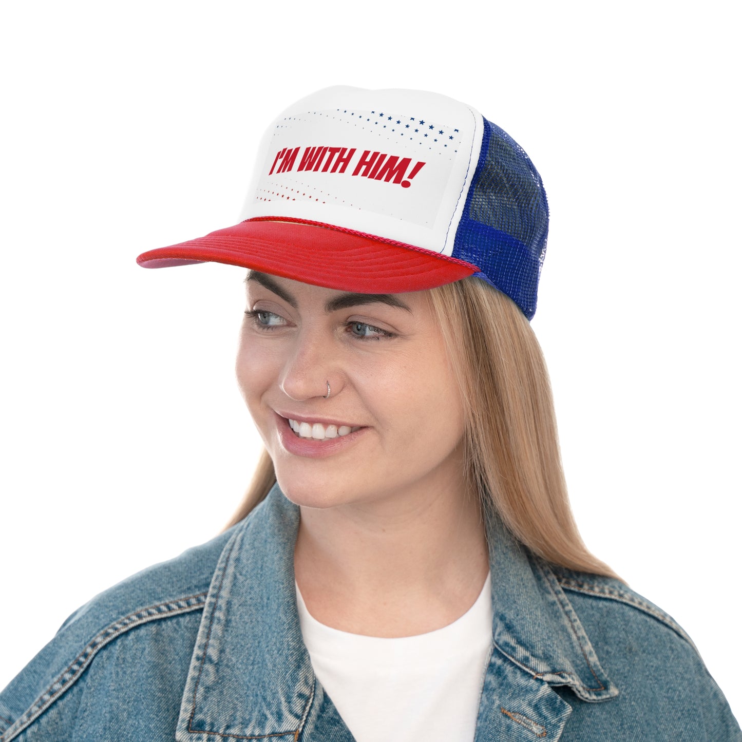 I'm with HIM! Unisex Political Trucker Cap Hat