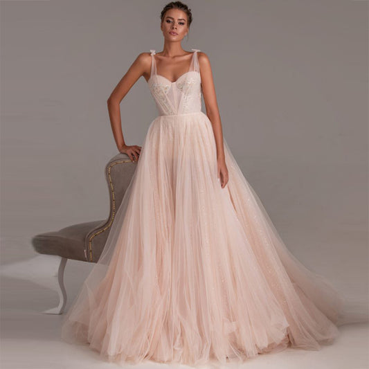 Women's Champagne Tulle Ball Gown