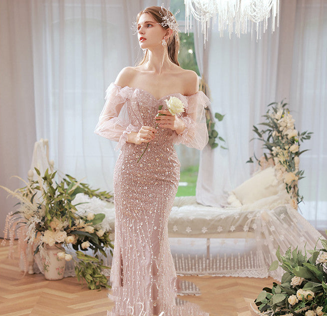 Sequined Fitted Gown