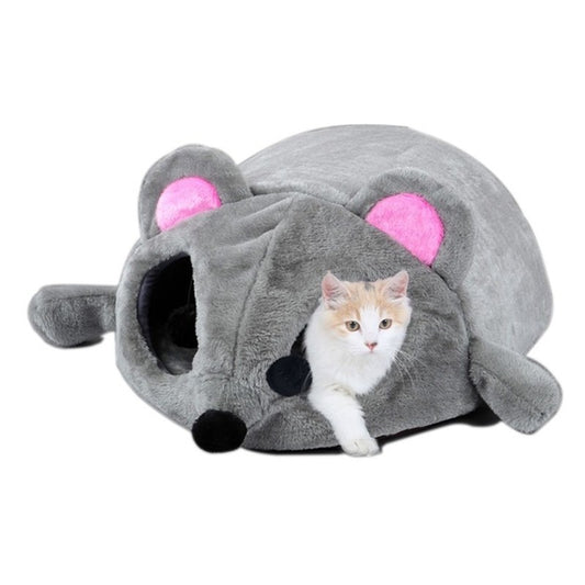 Warm Cozy Cartoon Mouse Cat and Dog Bed