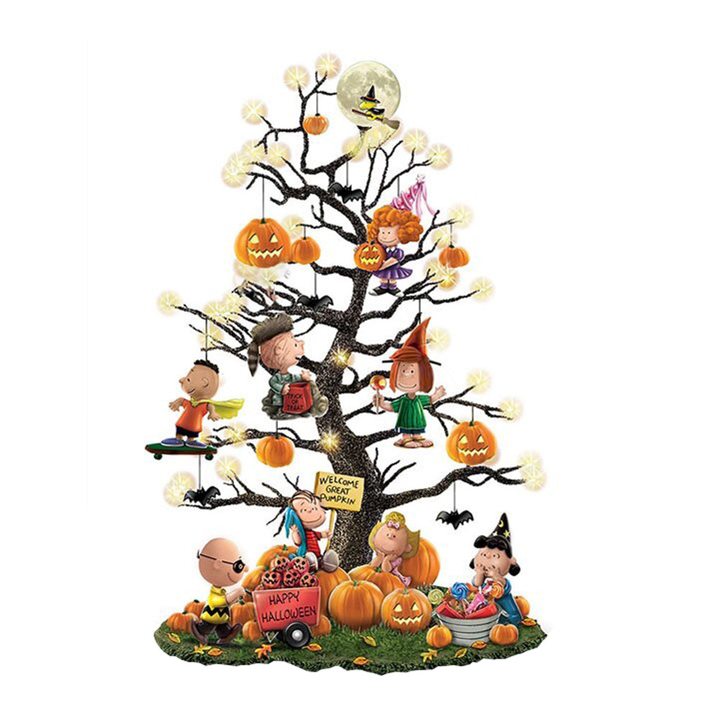 Your Choice, Halloween Or Christmas Resin Charlie Brown Tree Statue