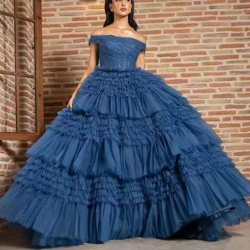 Mesh Layered Ball Gown