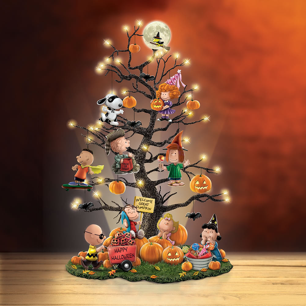 Your Choice, Halloween Or Christmas Resin Charlie Brown Tree Statue