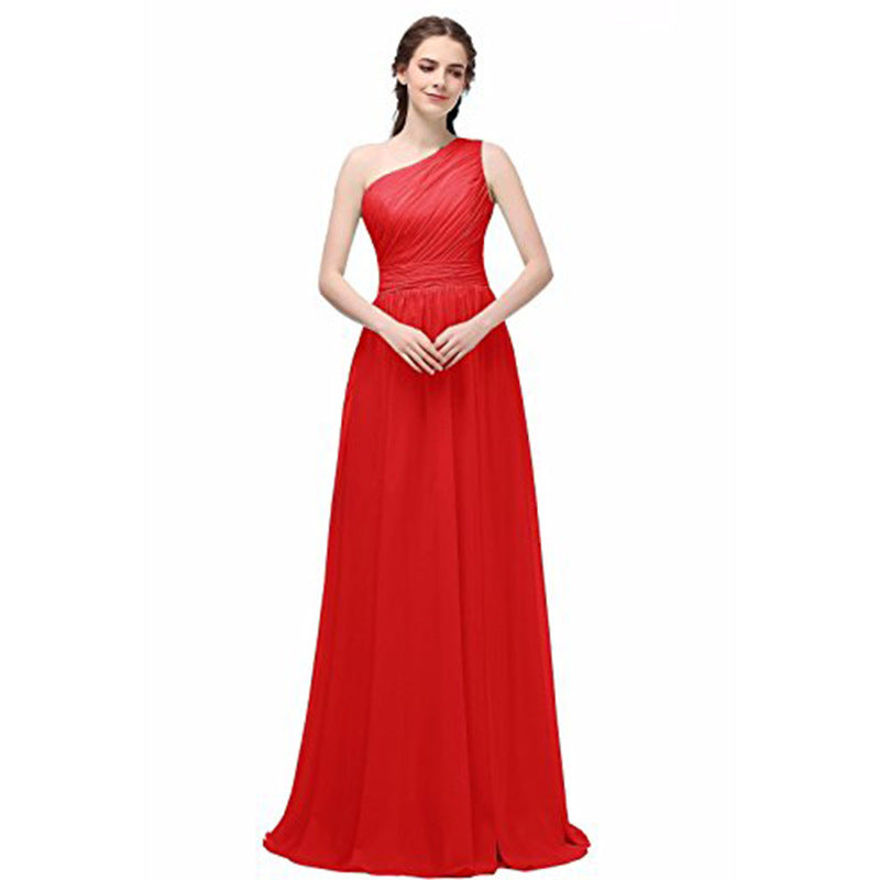 One Shoulder Flowy Slim Aline Gown