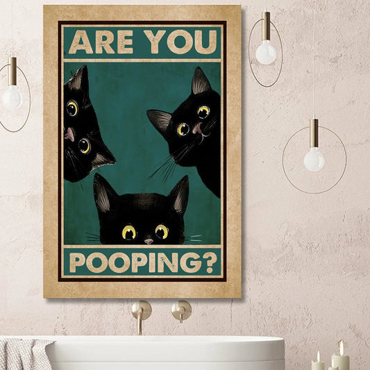 Are You Pooping Bathroom Art Canvas