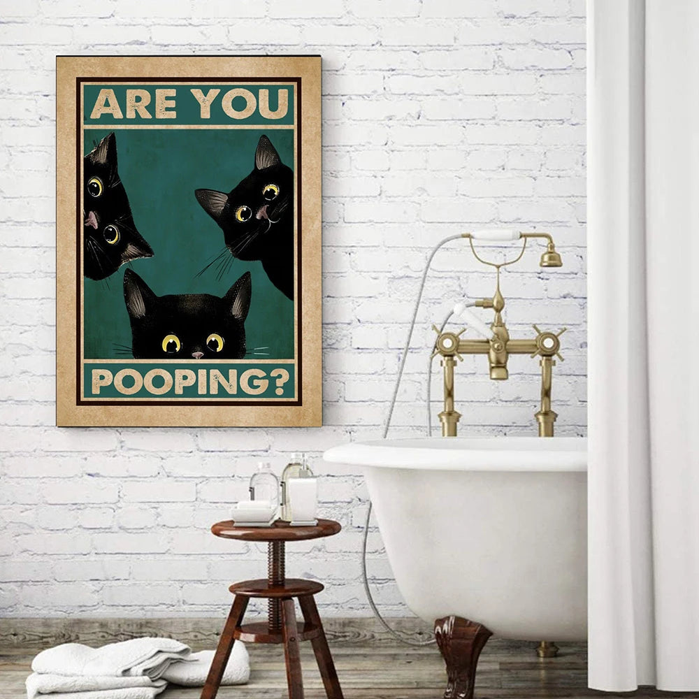 Are You Pooping Bathroom Art Canvas