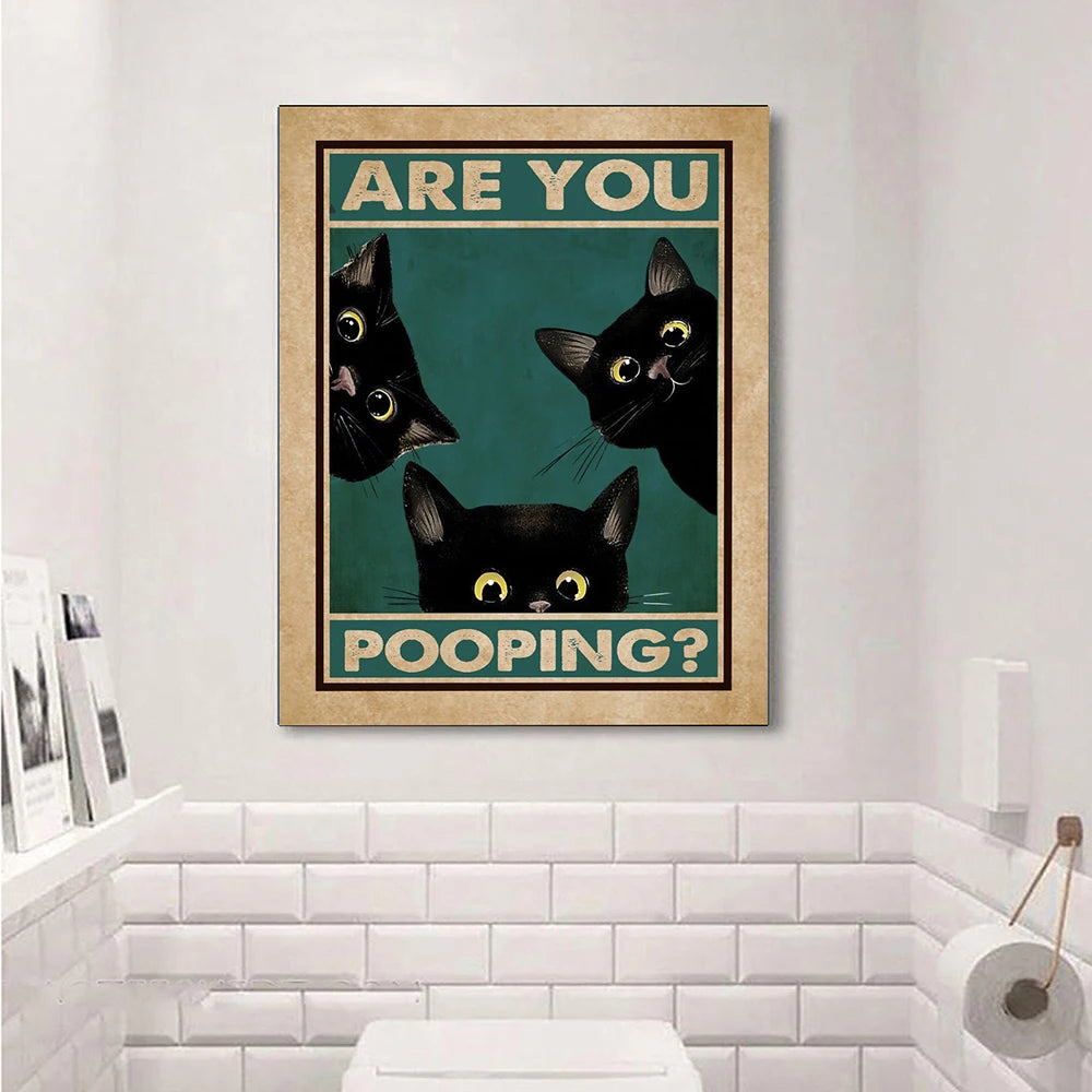 Are You Pooping Bathroom Art Canvas