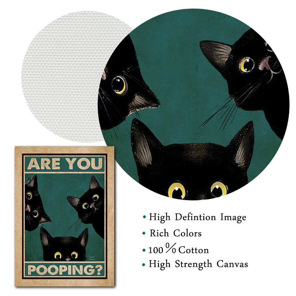 Are You Pooping Bathroom Art Canvas