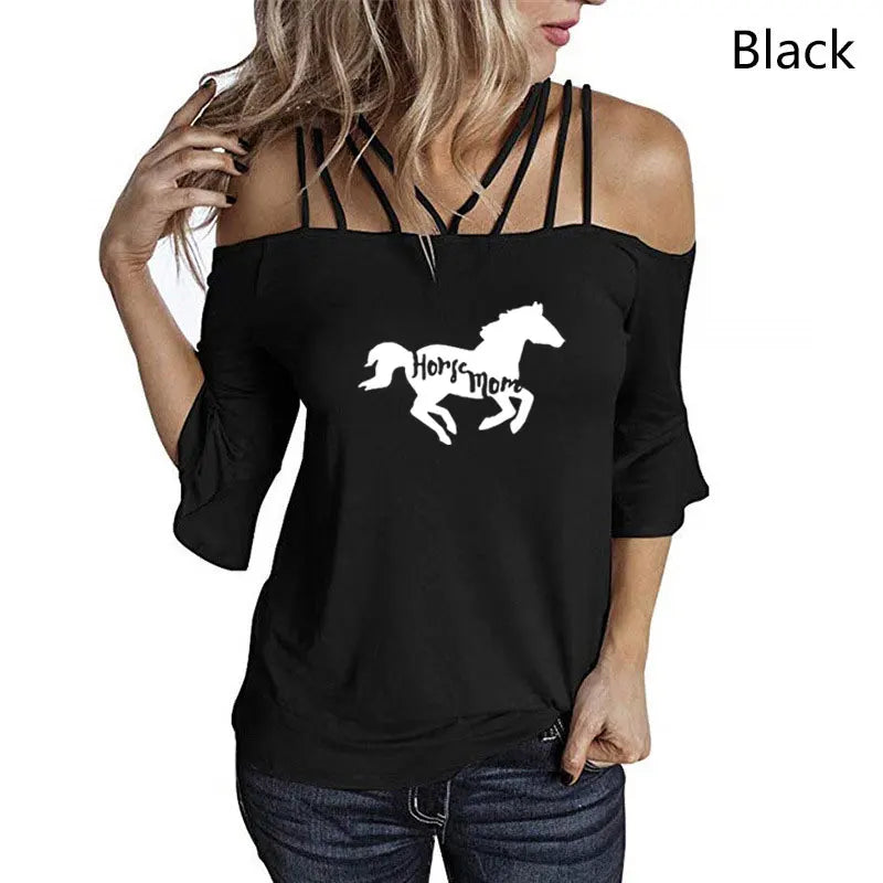 Hipster Horse Mom Mother's Day Tee Shirt