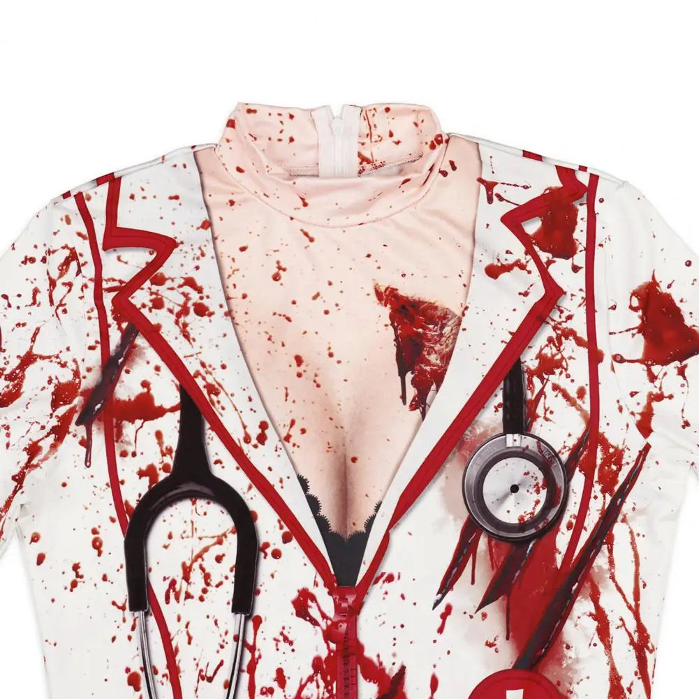 Sexy Long Sleeve Zombie Nurse Dress