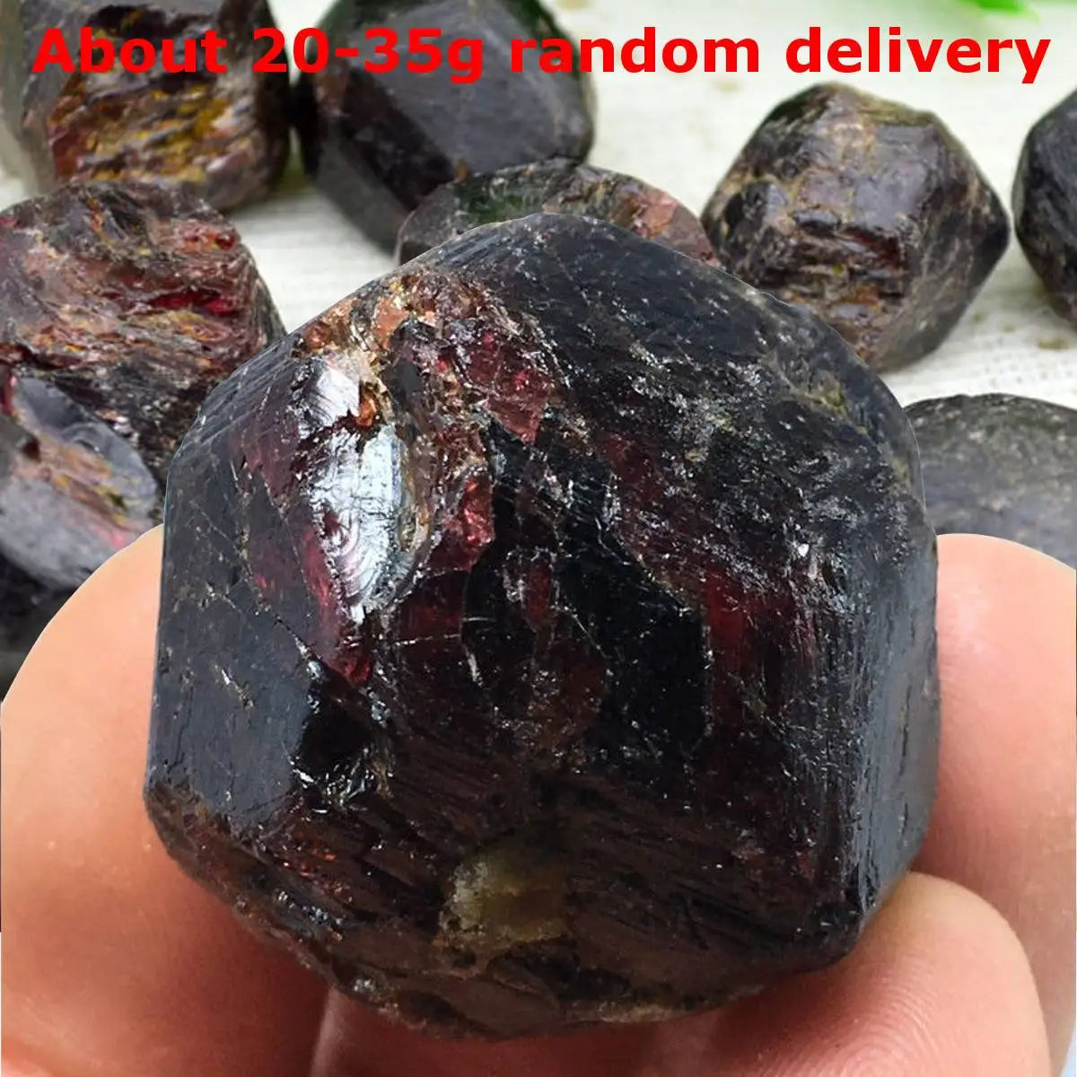 1Pc Red Natural Garnet Quartz Crystal Gemstone Healing Energy Stone Garden Yard Home Degaussing Rough Mineral Specimen Decor New