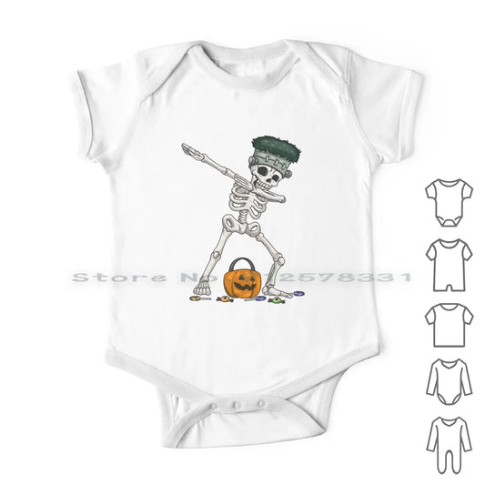 Dabbing Skeleton Halloween Baby Jumpsuits