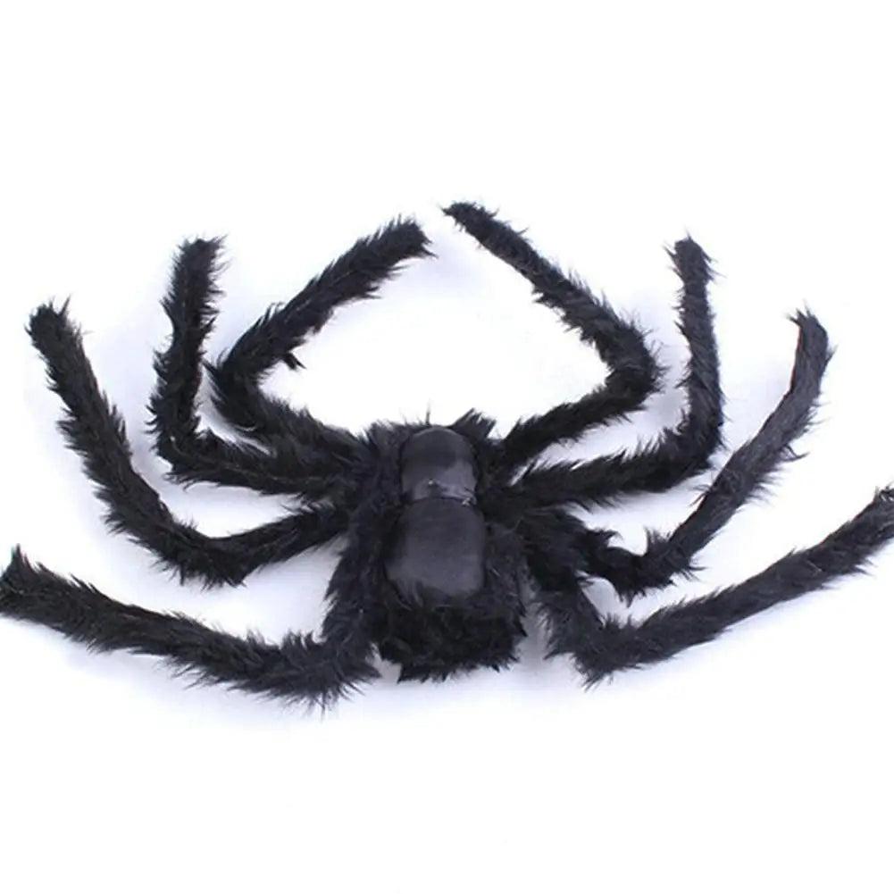 30cm 50cm 75cm size Practical Jokes Props Halloween Horrible Big Black Furry Fake Spider Creep Trick Or Treat Halloween