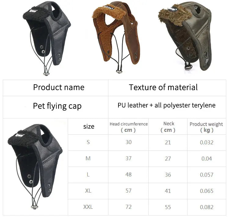 Faux Leather Pet Pilot Hat