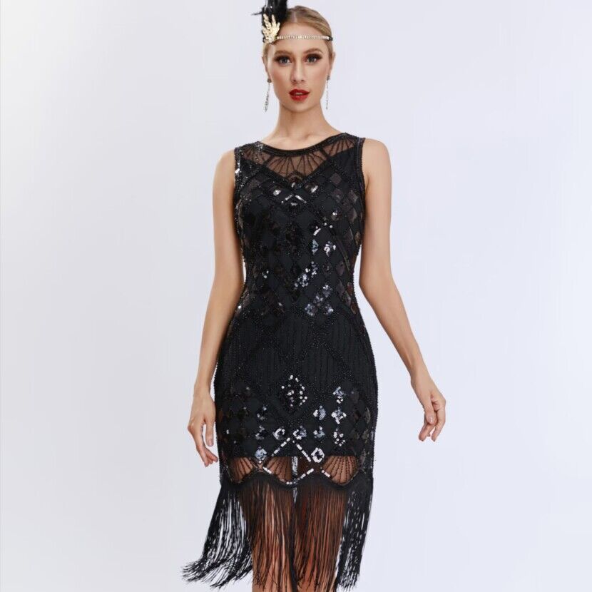 Tassel Flapper Style Sequins Dress