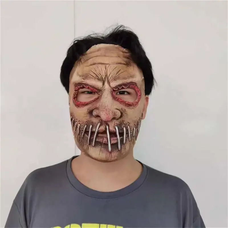 Realistic Latex Stitched Mouth Mask