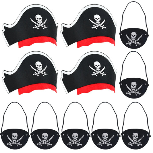 1/3/6pcs Halloween Pirate Hat or Eye Patch