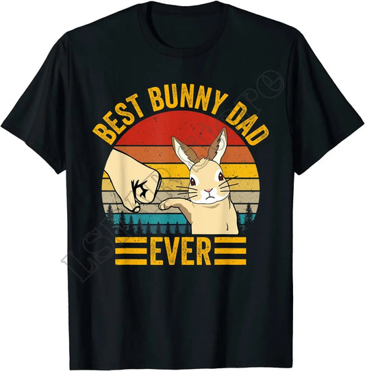 Best Bunny Dad Ever Vintage Father's Day Tee Shirt