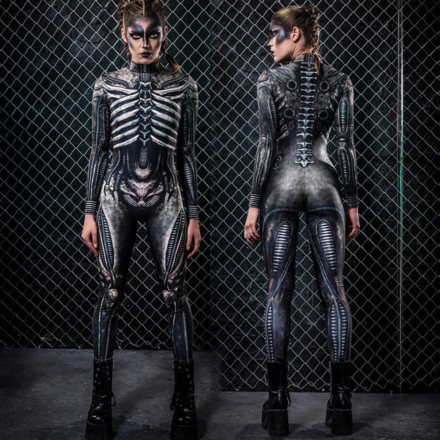 Halloween Horror Cosplay Skeleton Jumpsuit