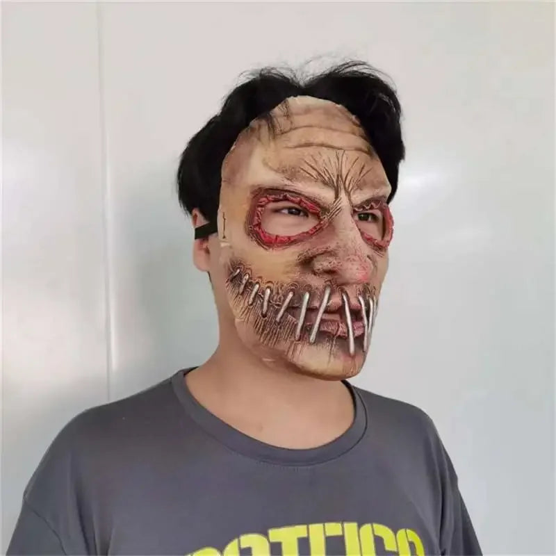 Realistic Latex Stitched Mouth Mask