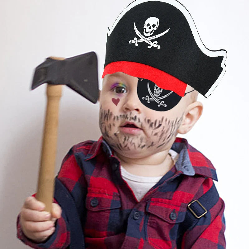 1/3/6pcs Halloween Pirate Hat or Eye Patch