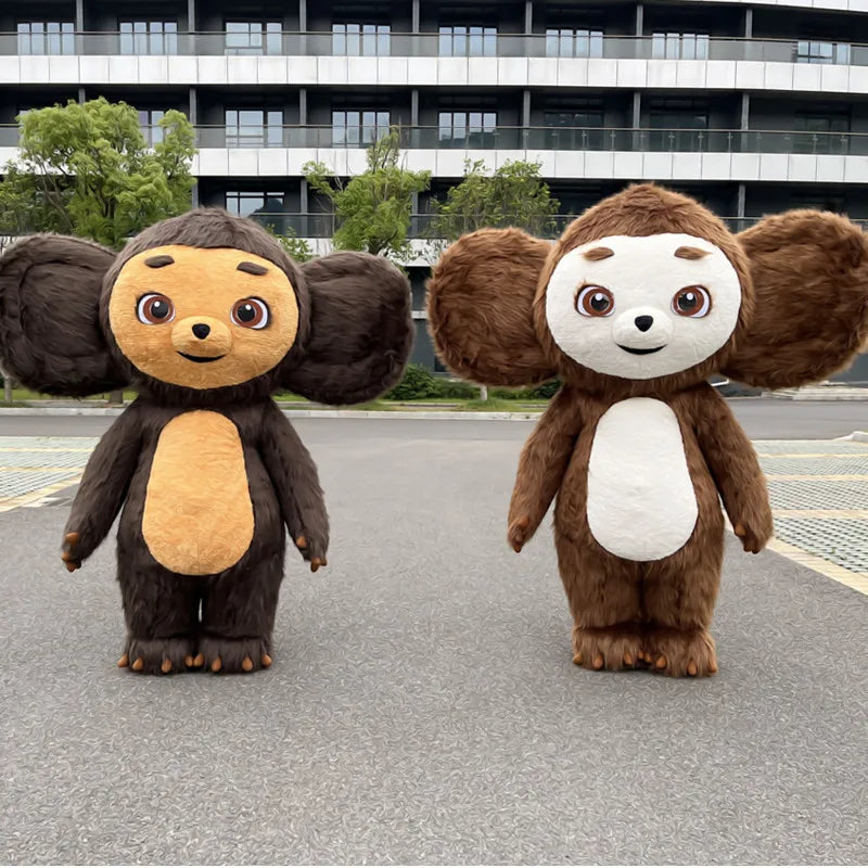 200cm Inflated  Чебурашка Крокодил Гена  2m/2.6mLovely Inflatable Cheburashka Mascot Walking Cosplay Cute Big Ears Monkey Costum