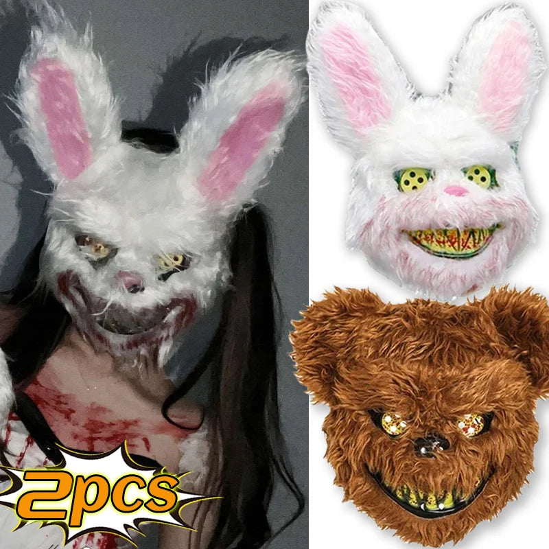 Bloody Plush Bunny Or Bear Mask