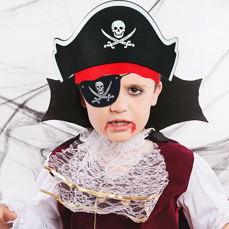 1/3/6pcs Halloween Pirate Hat or Eye Patch