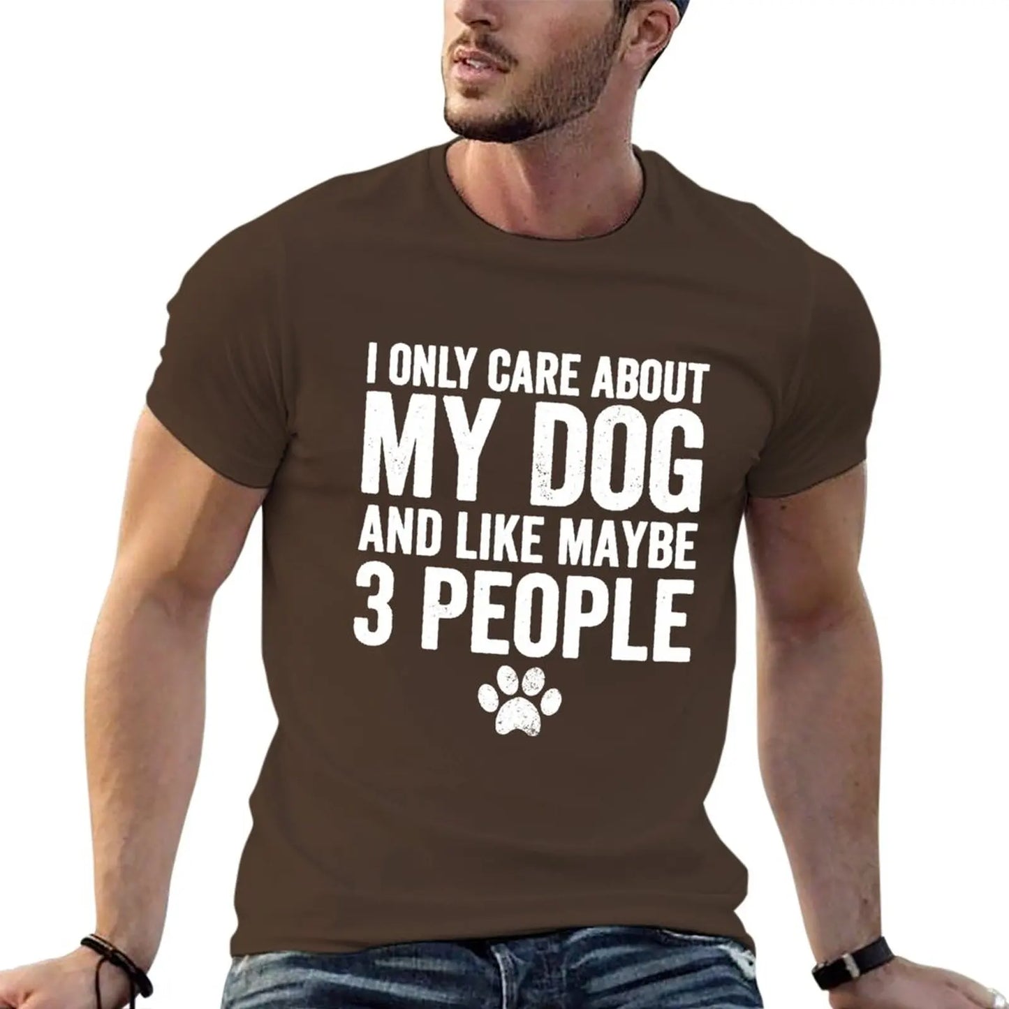 I only care about my dog and...Funny Unisex Tee Shirt