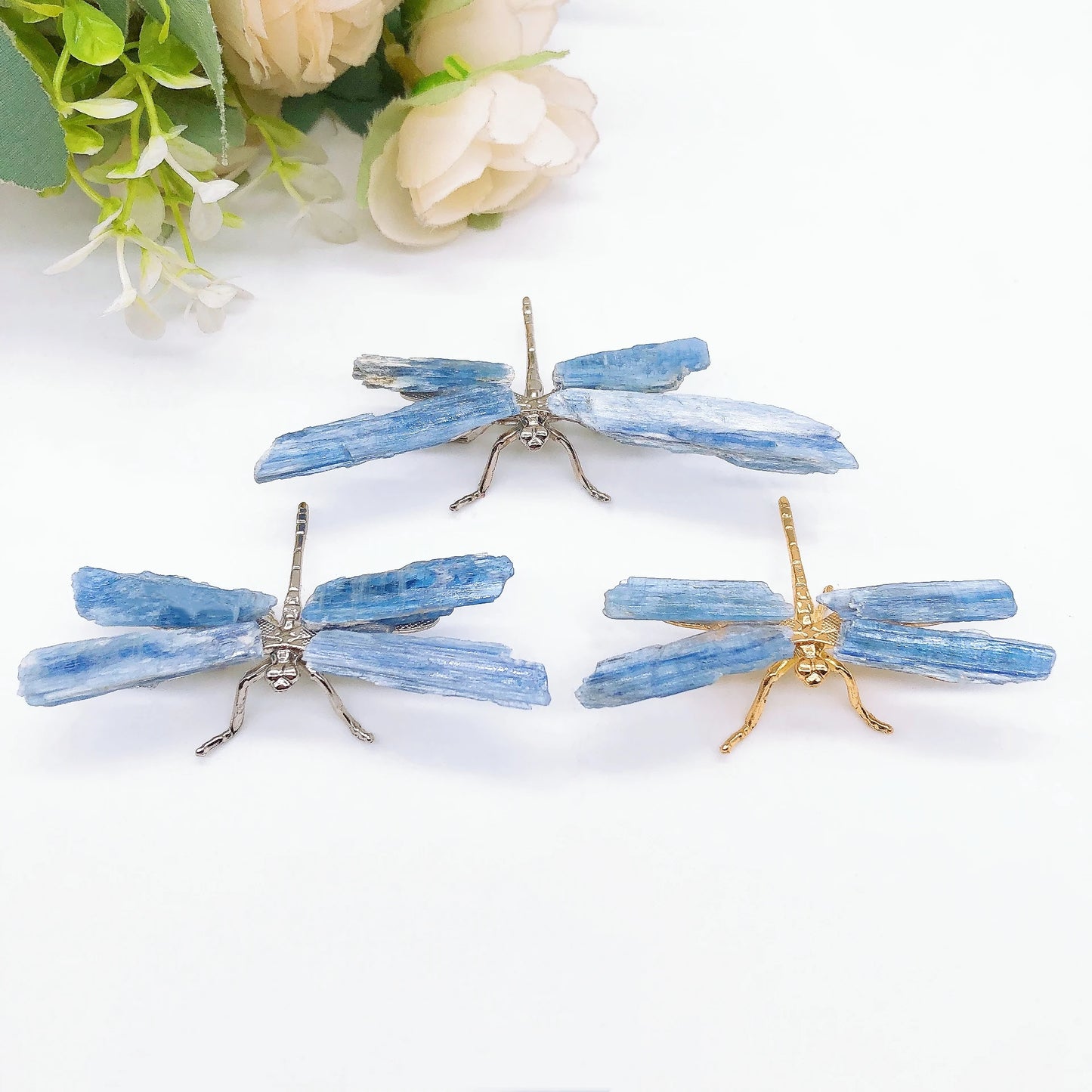 1PC Natural Blue Kyanite Dragonfly Figurine Crystal Stone spar crafts  Chakra Butterfly Reiki Healing Home Decoration Gift