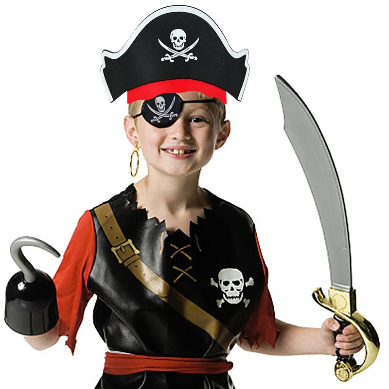 1/3/6pcs Halloween Pirate Hat or Eye Patch