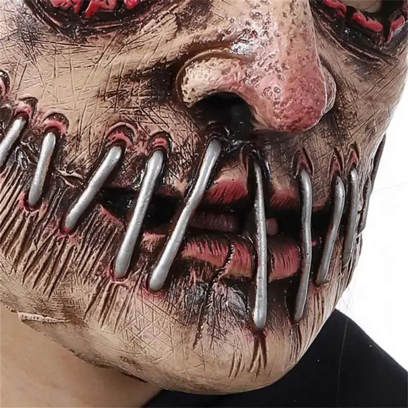 Realistic Latex Stitched Mouth Mask