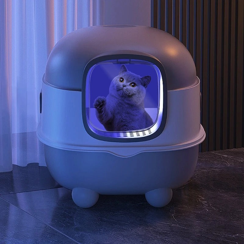 Fully Enclosed Oversized Litter Box with  UV Sterilization