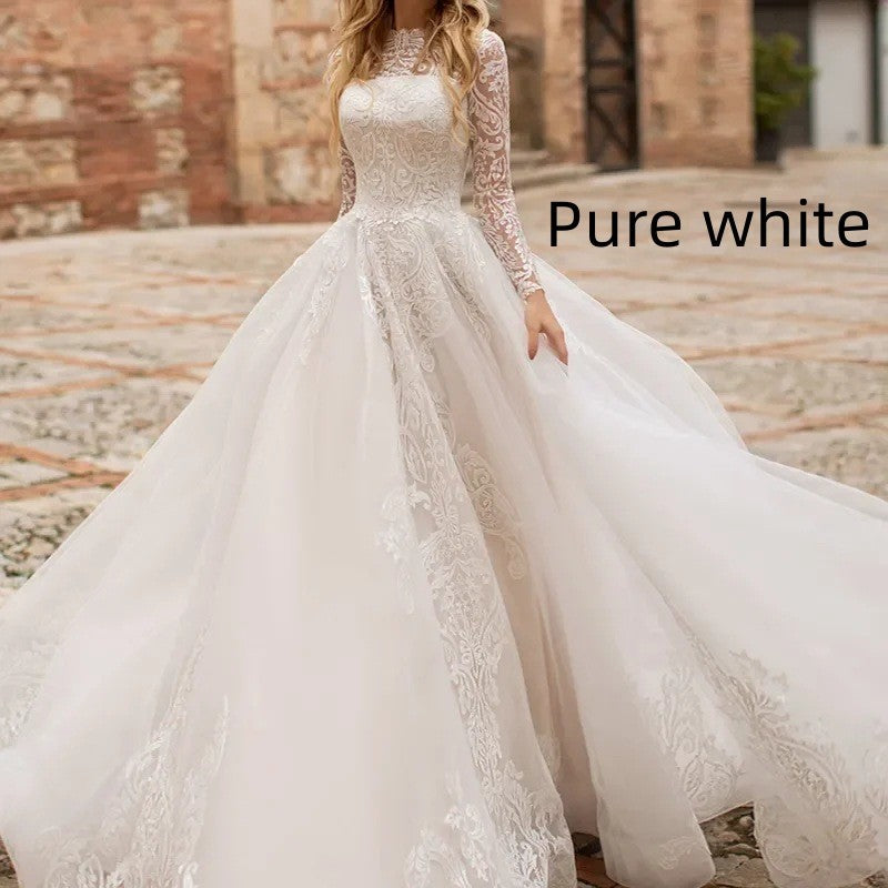 Long Sleeve High Neckline Exquisite Wedding Dress