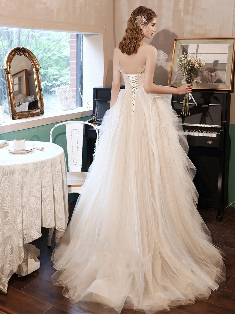 Soft French Layered Tulle Gown