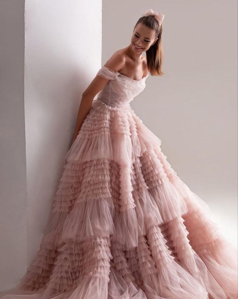 Mesh Layered Ball Gown